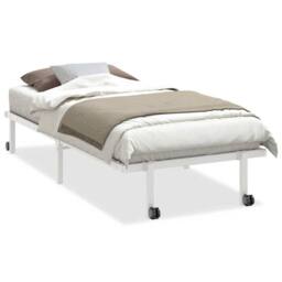 Berkfield Home Elegant Bed Frame without Mattress Foldable White 90x200 cm Steel - thumbnail 3