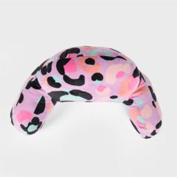 OHS Leopard Print Kids Cuddle Cushion Fleece Reading Pillow, Lilac Purple - thumbnail 4