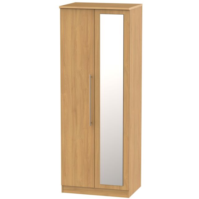Ready Assembled 2 U Carlton Tall 2 Door Mirrored Wardrobe (Ready Assembled) in Natural - image 1
