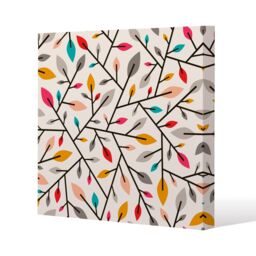Benjamin Tate Design Autumn leaves & twigs (Canvas Print) / 77 x 77 x 4cm in Natural - Size: 77 x 77 x 4 cm - thumbnail 1