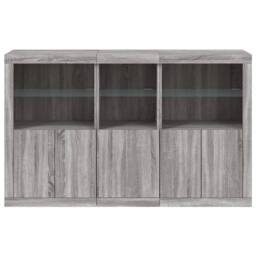 Berkfield Home Sideboard with LED Lights Grey Sonoma 162x37x100 cm - Size: 162 x 37 x 100 cm - thumbnail 6