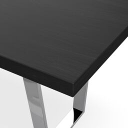 More4Homes Aria Dining Table & Chairs - Black Table Top w Chrome Legs + Monza Faux Leather Dining Chair w Chrome Legs Set Of 4 - thumbnail 4