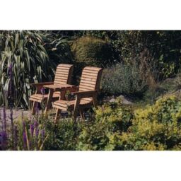 Churnet Valley Garden Furniture Ltd Valley Love Seat Square - Partially Assembled - Set of Cushions Inc in Brown - thumbnail 2