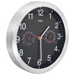 Berkfield Home Wall Clock with Quartz Movement Hygrometer Thermometer Black - thumbnail 3