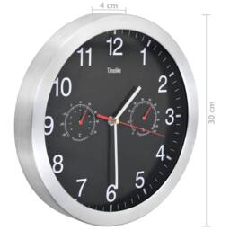 Berkfield Home Wall Clock with Quartz Movement Hygrometer Thermometer Black - thumbnail 6