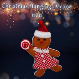 VFM e-Store Christmas Ginger Bread Woman Hanging Decoration 31cm x 20cm Red X 1 - Size: 31 cm x 20 cm - thumbnail 3
