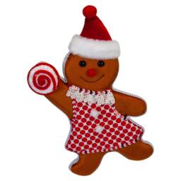 VFM e-Store Christmas Ginger Bread Woman Hanging Decoration 31cm x 20cm Red X 1 - Size: 31 cm x 20 cm - thumbnail 1