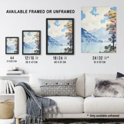 "Artery8 Wall Art Print Scenic Lake District Landscape with Autumn Trees Poster Picture - Size: W18"" x H24""" - thumbnail 3