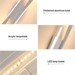 Goeco LED Indoor Wall Light 16W Modern Wall Light 3000K for Bedroom Corridor in White - thumbnail 4