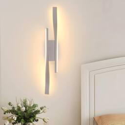 Goeco LED Indoor Wall Light 16W Modern Wall Light 3000K for Bedroom Corridor in White - thumbnail 1