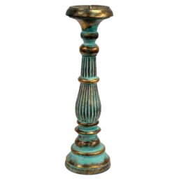 KDMD Large Candle Stand - Turquois Gold in Turquoise