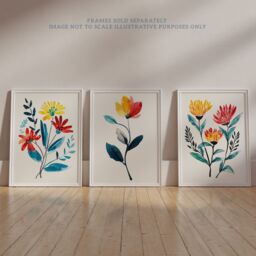 Wee Blue Coo Set of 3 Prints Wildflowers Floral Watercolour Bright Wall Art - Size: A4 - thumbnail 6