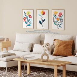 Wee Blue Coo Set of 3 Prints Wildflowers Floral Watercolour Bright Wall Art - Size: A4 - thumbnail 3