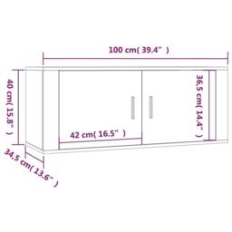 Berkfield Home Classic Wall-mounted TV Cabinets 2 pcs Concrete Grey 100x34.5x40 cm - thumbnail 9