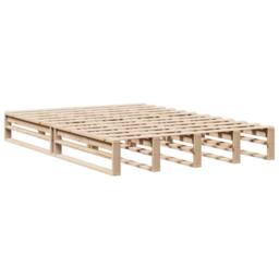 Berkfield Home Decorative Bed Frame without Mattress 160x200 cm Solid Wood Pine in Light Oak - thumbnail 5