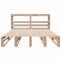 Berkfield Home Decorative Bed Frame without Mattress 160x200 cm Solid Wood Pine in Light Oak - thumbnail 4