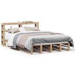 Berkfield Home Decorative Bed Frame without Mattress 160x200 cm Solid Wood Pine in Light Oak - thumbnail 3