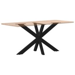 Berkfield Home Dining Table Leg Spider Shape Black 120x68x(72-73) cm Steel - thumbnail 6