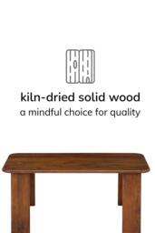 MH London Solid Wood Rectangular Coffee Table for Living Room with Plank Legs - Granite in Walnut - thumbnail 6