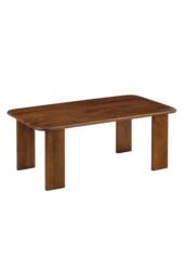 MH London Solid Wood Rectangular Coffee Table for Living Room with Plank Legs - Granite in Walnut - thumbnail 2