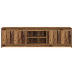 Berkfield Home TV Cabinet with LED Strip Lights with Storage with Door Brown 180 x 34 x 50 cm - thumbnail 6