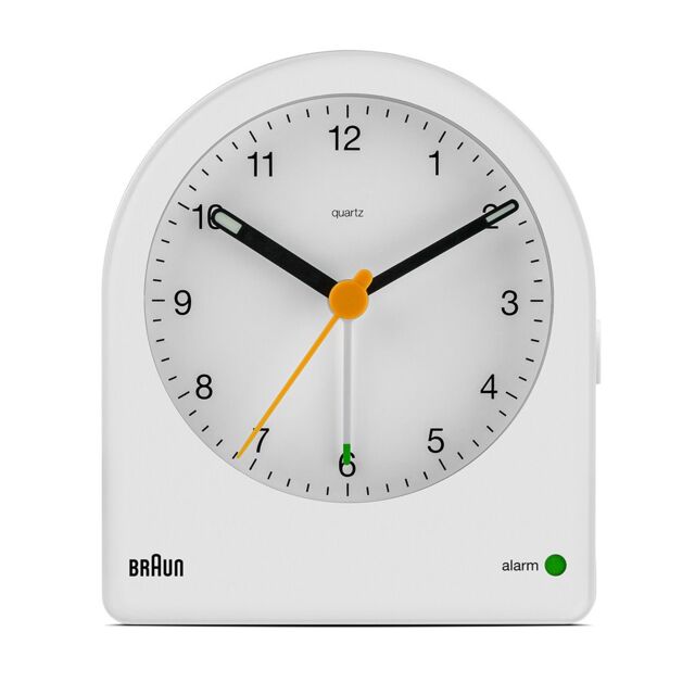 Braun Classic Analogue Alarm Clock in White - image 1