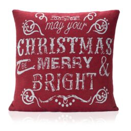 Luxury Living Christmas Bright Decorative Cushion Cover Only 45cm x 45cm in Red - Size: 45 cm x 45 cm