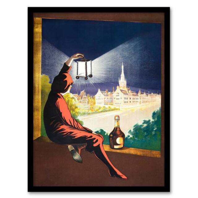 Artery8 Leonetto Cappiello Framed Wall Art Benedictine Wine Vintage Advert - Size: A4 - image 1