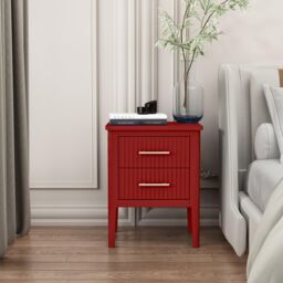 Cabinet Bits Palau 2 Drawer Bedside Table in Red - thumbnail 1