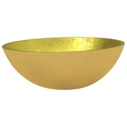 Berkfield Home Basin Glass 50x37x14 cm Gold - Size: 50 x 37 x 14 cm - thumbnail 2