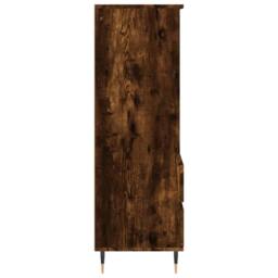 Berkfield Home Highboard Smoked Oak 40x36x110 cm Engineered Wood in Brown - Size: 40 x 36 x 110 cm - thumbnail 7