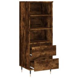 Berkfield Home Highboard Smoked Oak 40x36x110 cm Engineered Wood in Brown - Size: 40 x 36 x 110 cm - thumbnail 6