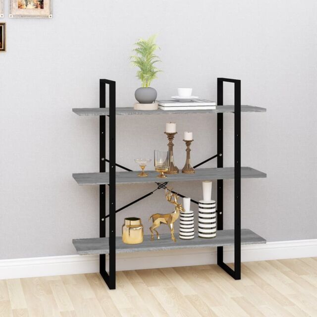 Berkfield Home Book Cabinet Grey Sonoma 100x30x105 cm Engineered Wood - Size: 100 x 30 x 105 cm - image 1