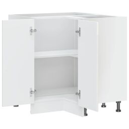 Berkfield Home Kitchen Corner Base Cabinet¬†Porto High Gloss White Engineered Wood - thumbnail 6