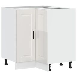 Berkfield Home Kitchen Corner Base Cabinet¬†Porto High Gloss White Engineered Wood - thumbnail 2