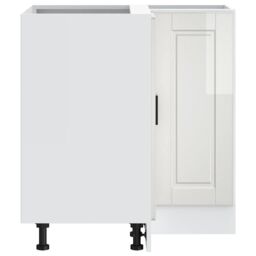 Berkfield Home Kitchen Corner Base Cabinet¬†Porto High Gloss White Engineered Wood - thumbnail 7