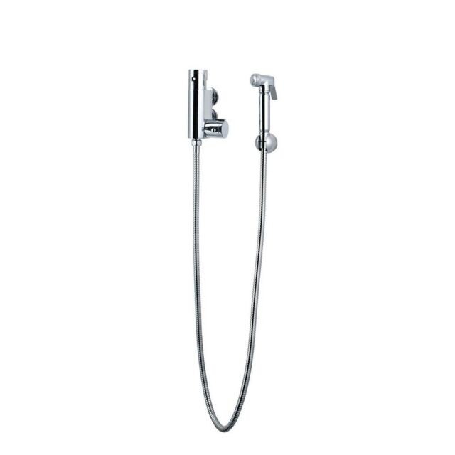 Clifton Shower Douche Kit with Thermostatic Mixing Valve & Brass Shower Head in Metallic Silver