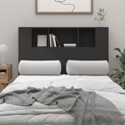 Berkfield Home Headboard Cabinet Black 120x18.5x104.5 cm - thumbnail 1
