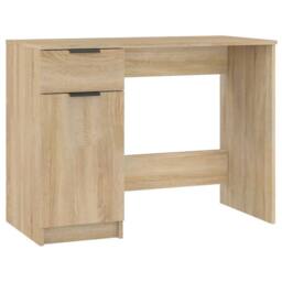 Berkfield Home Desk Sonoma Oak 100x50x75 cm Engineered Wood in Light Tan - Size: 100 x 50 x 75 cm - thumbnail 1