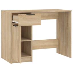 Berkfield Home Desk Sonoma Oak 100x50x75 cm Engineered Wood in Light Tan - Size: 100 x 50 x 75 cm - thumbnail 6