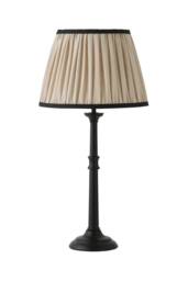 ValueLights Clara Candlestick Table Lamp with Linen Pleated Lamp Shade in Black - thumbnail 6