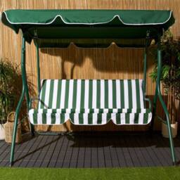 OHS Garden Swing Chair Outdoor Hanging Seat 3 Seater Bench Sun Shade in Green - thumbnail 3