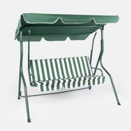OHS Garden Swing Chair Outdoor Hanging Seat 3 Seater Bench Sun Shade in Green - thumbnail 5