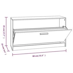 Berkfield Home Shoe Bench Concrete Grey 80x24x45 cm Engineered Wood - Size: 80 x 24 x 45 cm - thumbnail 9