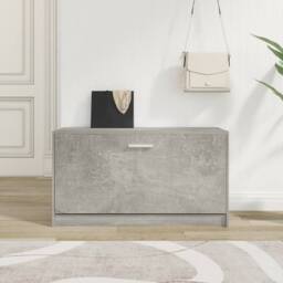 Berkfield Home Shoe Bench Concrete Grey 80x24x45 cm Engineered Wood - Size: 80 x 24 x 45 cm - thumbnail 2