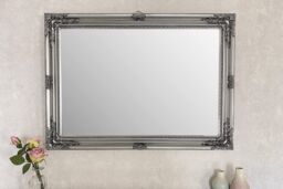 Downton Interiors Large Antique Silver Wood Frame Wall Mirror 90cm x 65cm - thumbnail 2
