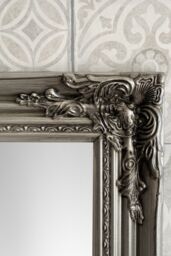 Downton Interiors Large Antique Silver Wood Frame Wall Mirror 90cm x 65cm - thumbnail 4