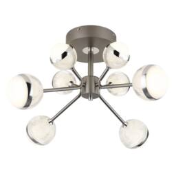 Netlighting Untsy Multi Arm Semi Flush Titanium 8x LED Dimmable 2700-6000K Remote in Grey - thumbnail 1
