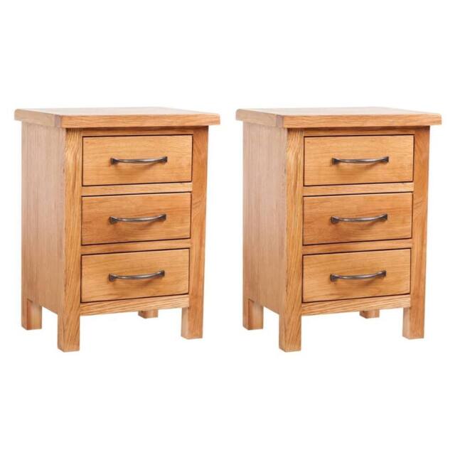 Berkfield Home Nightstands 2 pcs 40x30x54 cm Solid Oak Wood in Brown - Size: 40 x 30 x 54 cm - image 1