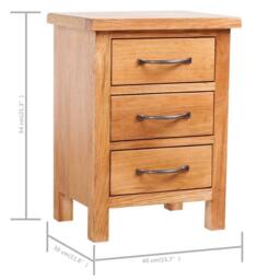 Berkfield Home Nightstands 2 pcs 40x30x54 cm Solid Oak Wood in Brown - Size: 40 x 30 x 54 cm - thumbnail 6